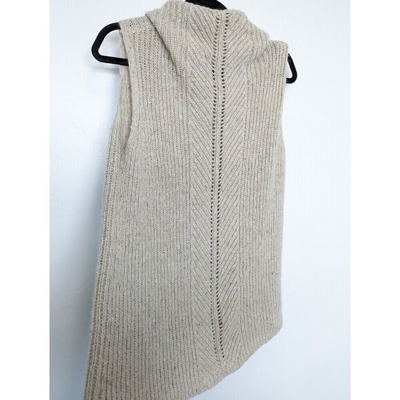 CLASSIQUES ENTIER Wool Sweater Womens Size L Tan Sleeveless Tunic Mohair Neutral - Picture 7 of 9